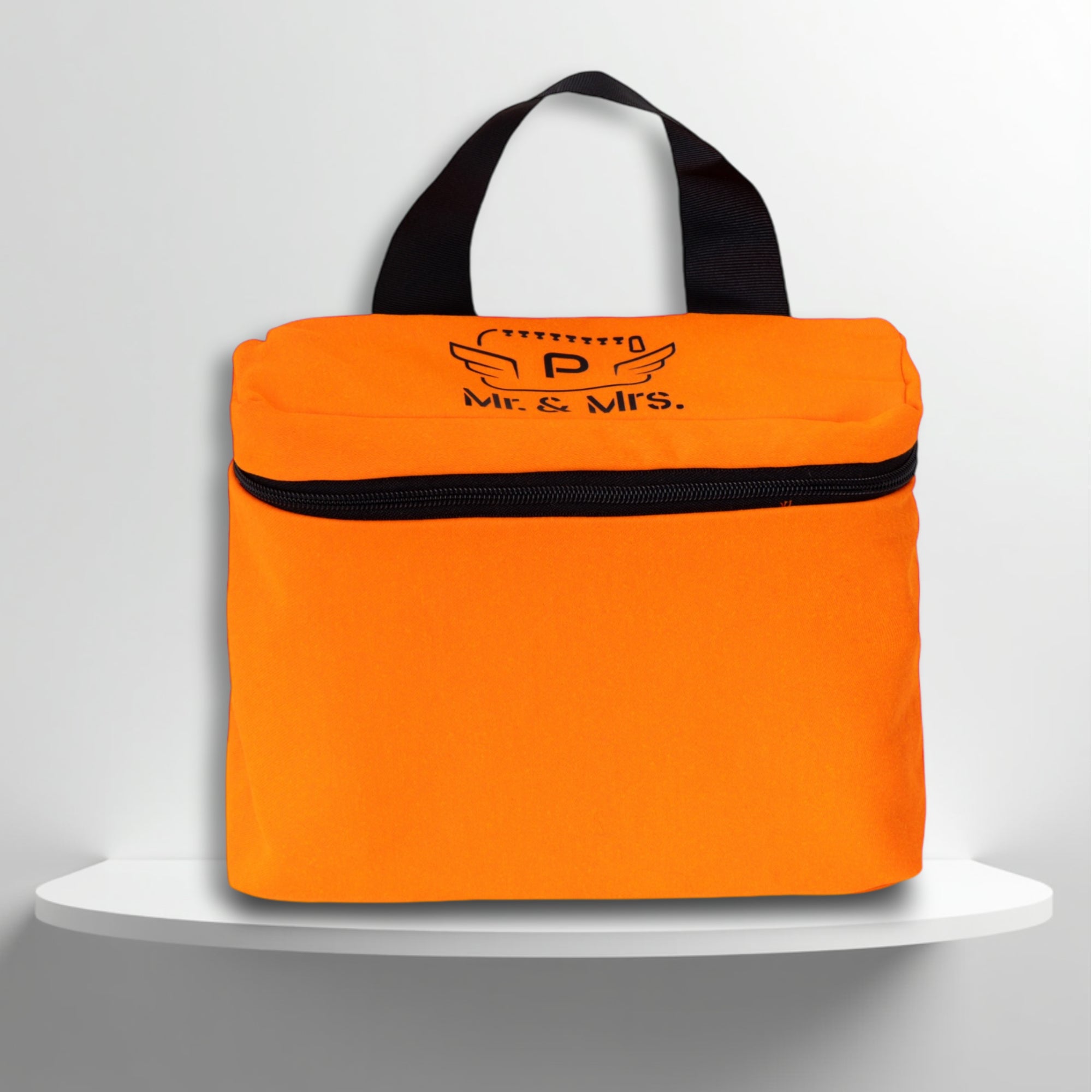Mr & Mrs Luxury Travel Vanity Bag Orange